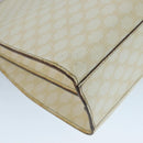 CELINE Macadam Canvas Hand Bag PVC Leather White Gold Auth 109369-11