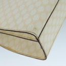 CELINE Macadam Canvas Hand Bag PVC Leather White Gold Auth 109369-13