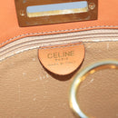 CELINE Macadam Canvas Hand Bag PVC Leather White Gold Auth 109369-15