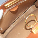 CELINE Macadam Canvas Hand Bag PVC Leather White Gold Auth 109369-16