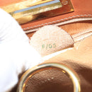 CELINE Macadam Canvas Hand Bag PVC Leather White Gold Auth 109369-22