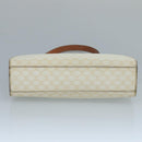 CELINE Macadam Canvas Hand Bag PVC Leather White Gold Auth 109369-9