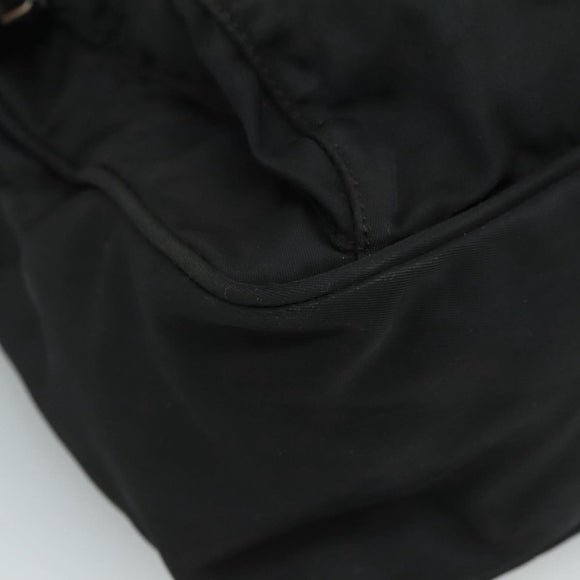 PRADA Shoulder Bag Nylon Black Silver Auth 109422