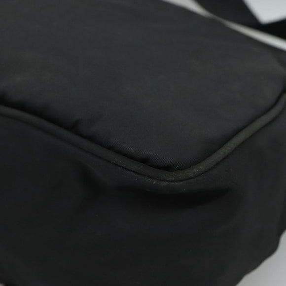 PRADA Shoulder Bag Nylon Black Silver Auth 109422