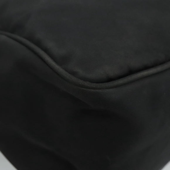PRADA Shoulder Bag Nylon Black Silver Auth 109422