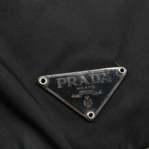 PRADA Shoulder Bag Nylon Black Silver Auth 109422