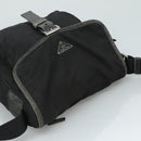 PRADA Shoulder Bag Nylon Black Silver Auth 109422-6