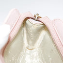 CHANEL COCO Mark Pouch Caviar Skin Pink Gold CC Auth 109423-10