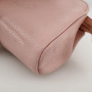 CHANEL COCO Mark Pouch Caviar Skin Pink Gold CC Auth 109423-14