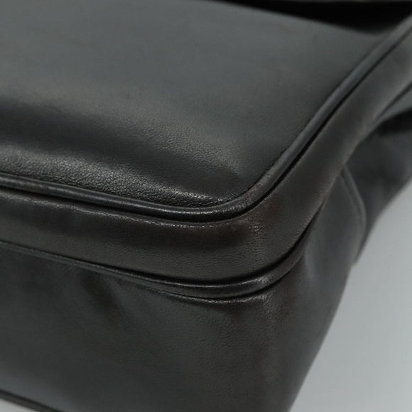 CHANEL COCO Mark Chain Shoulder Bag Lamb Skin Black Gold CC Auth 109490