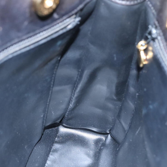 CHANEL COCO Mark Chain Shoulder Bag Lamb Skin Black Gold CC Auth 109490