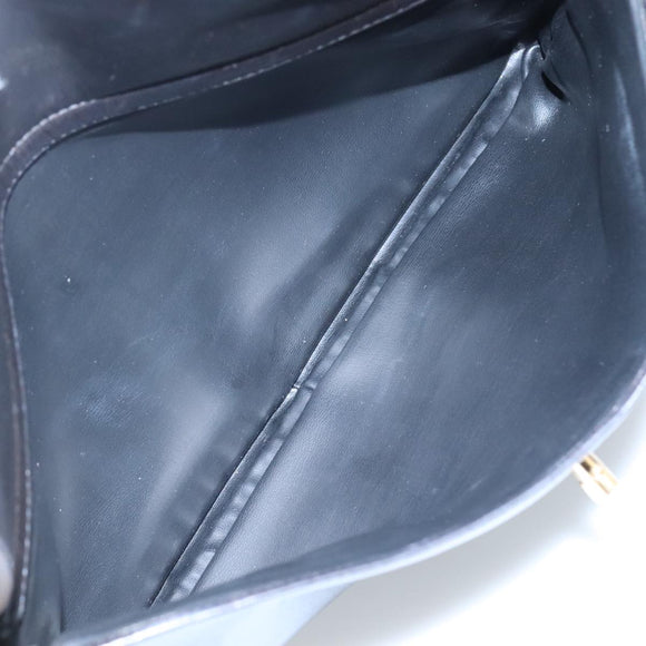 CHANEL COCO Mark Chain Shoulder Bag Lamb Skin Black Gold CC Auth 109490