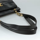 CHANEL COCO Mark Chain Shoulder Bag Lamb Skin Black Gold CC Auth 109490-7