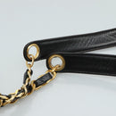 CHANEL COCO Mark Chain Shoulder Bag Lamb Skin Black Gold CC Auth 109490-8