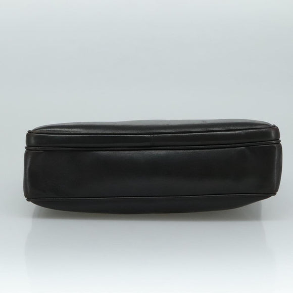 CHANEL COCO Mark Chain Shoulder Bag Lamb Skin Black Gold CC Auth 109490