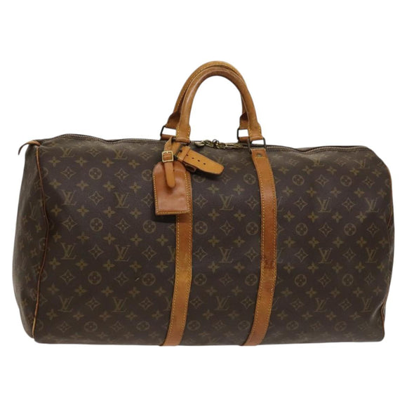 LOUIS VUITTON Monogram Keepall 55 Boston Bag M41424 LV Auth 109619