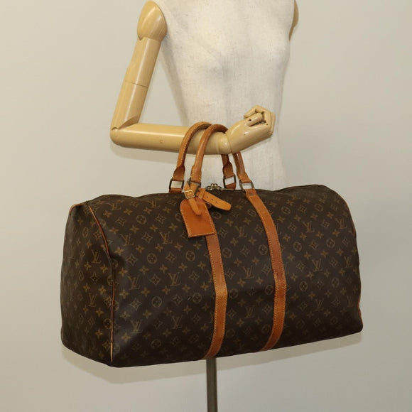LOUIS VUITTON Monogram Keepall 55 Boston Bag M41424 LV Auth 109619