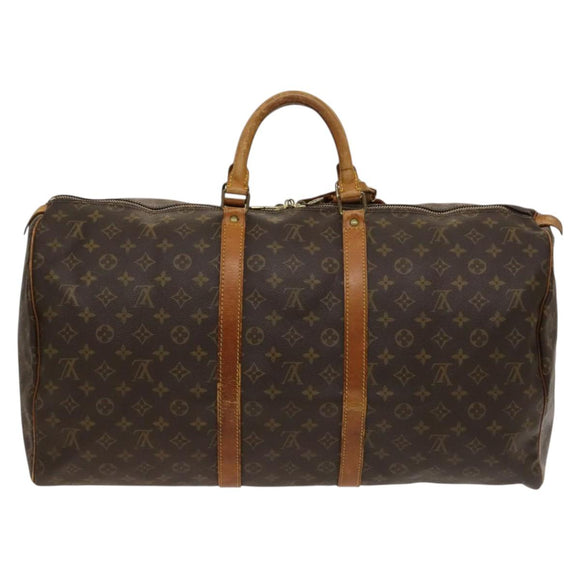 LOUIS VUITTON Monogram Keepall 55 Boston Bag M41424 LV Auth 109619