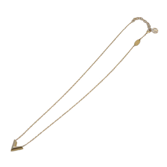 LOUIS VUITTON Essential V Necklace Gold M61083 LV Auth 109660