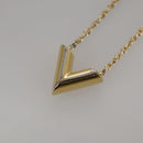 LOUIS VUITTON Essential V Necklace Gold M61083 LV Auth 109660-10