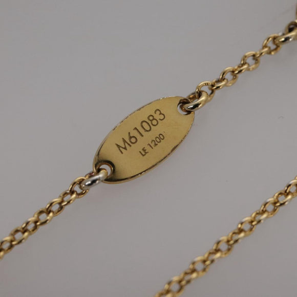 LOUIS VUITTON Essential V Necklace Gold M61083 LV Auth 109660