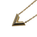 LOUIS VUITTON Essential V Necklace Gold M61083 LV Auth 109660-3