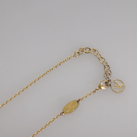 LOUIS VUITTON Essential V Necklace Gold M61083 LV Auth 109660