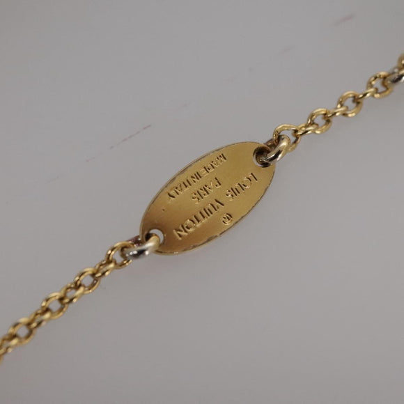 LOUIS VUITTON Essential V Necklace Gold M61083 LV Auth 109660