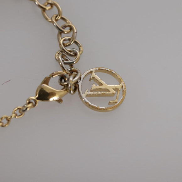 LOUIS VUITTON Essential V Necklace Gold M61083 LV Auth 109660