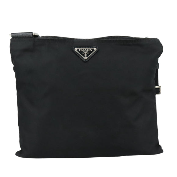 PRADA Shoulder Bag Nylon Black Auth 109665