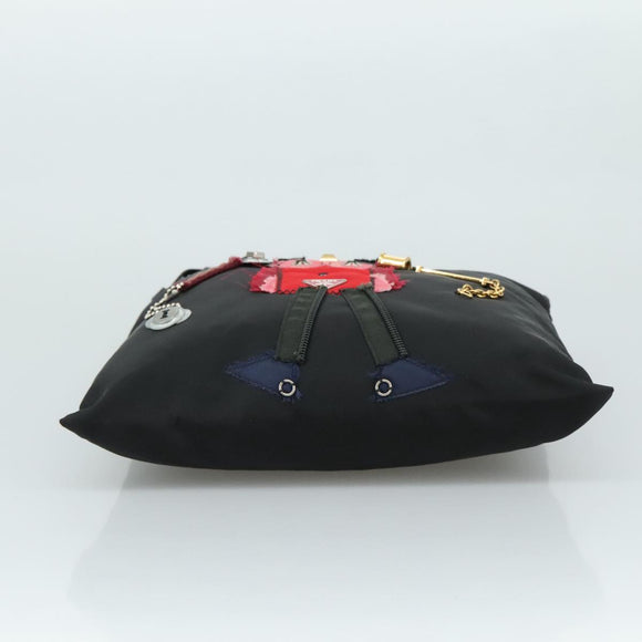 PRADA Shoulder Bag Nylon Black Auth 109665