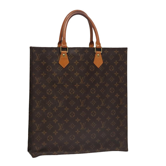 LOUIS VUITTON Monogram Sac Plat Hand Bag M51140 LV Auth 109668