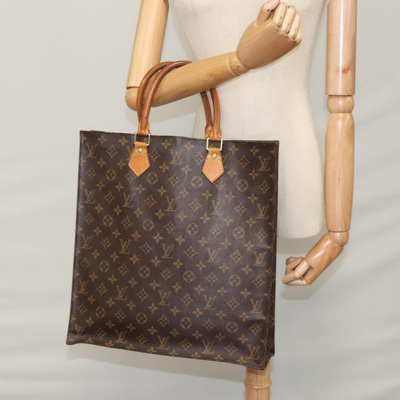 LOUIS VUITTON Monogram Sac Plat Hand Bag M51140 LV Auth 109668