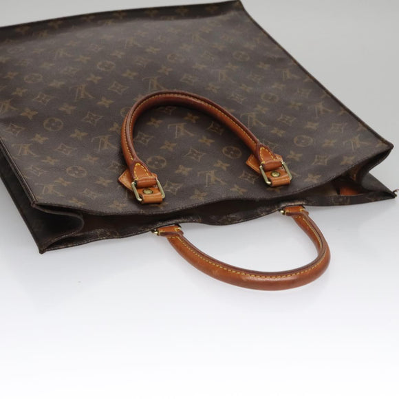 LOUIS VUITTON Monogram Sac Plat Hand Bag M51140 LV Auth 109668