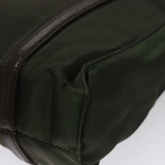 PRADA Hand Bag Nylon Khaki Auth 109677