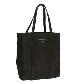 PRADA Hand Bag Nylon Khaki Auth 109677