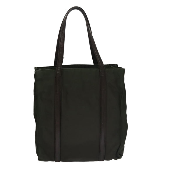 PRADA Hand Bag Nylon Khaki Auth 109677