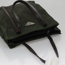 PRADA Hand Bag Nylon Khaki Auth 109677-6