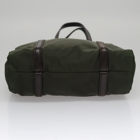 PRADA Hand Bag Nylon Khaki Auth 109677