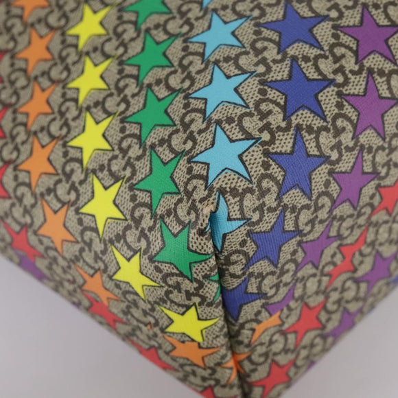 GUCCI GG Supreme Hand Bag PVC Leather Beige 410812 Auth 109686V