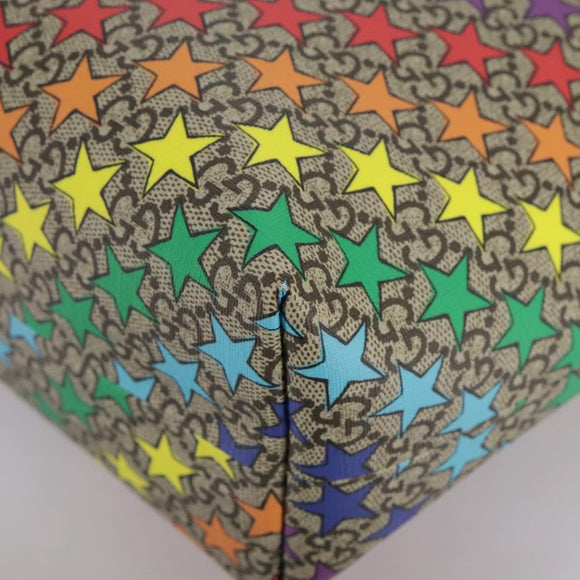 GUCCI GG Supreme Hand Bag PVC Leather Beige 410812 Auth 109686V