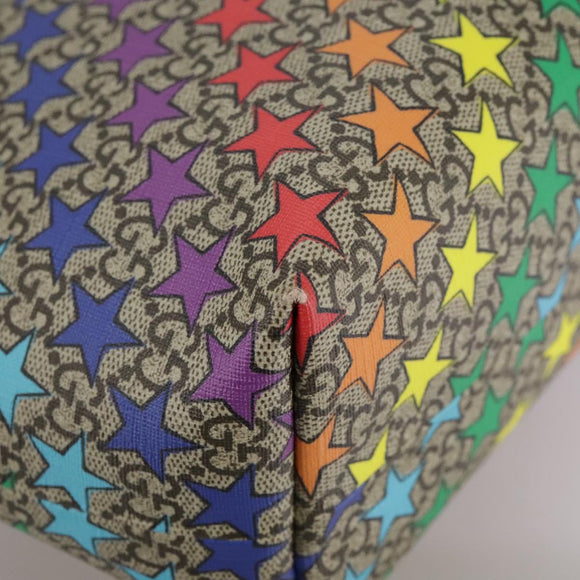 GUCCI GG Supreme Hand Bag PVC Leather Beige 410812 Auth 109686V