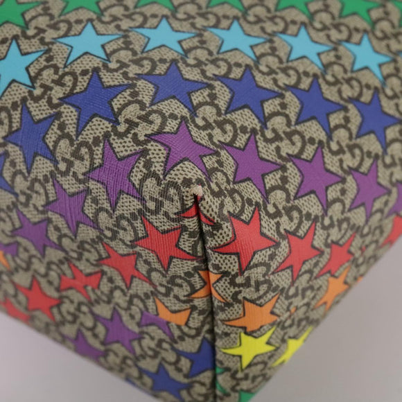 GUCCI GG Supreme Hand Bag PVC Leather Beige 410812 Auth 109686V