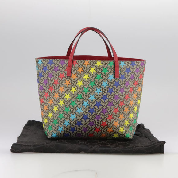 GUCCI GG Supreme Hand Bag PVC Leather Beige 410812 Auth 109686V