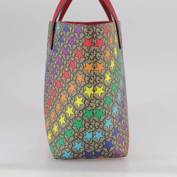 GUCCI GG Supreme Hand Bag PVC Leather Beige 410812 Auth 109686V