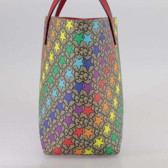 GUCCI GG Supreme Hand Bag PVC Leather Beige 410812 Auth 109686V