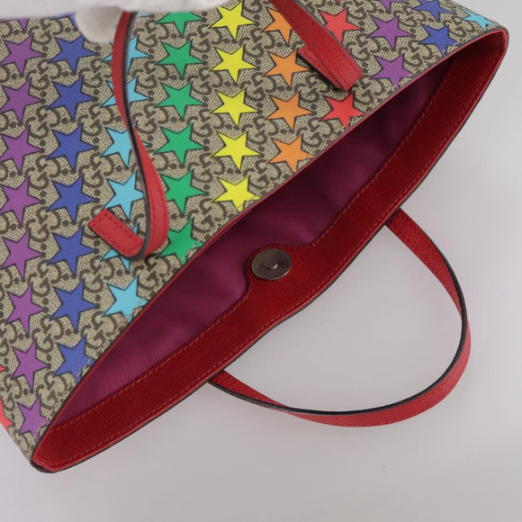 GUCCI GG Supreme Hand Bag PVC Leather Beige 410812 Auth 109686V