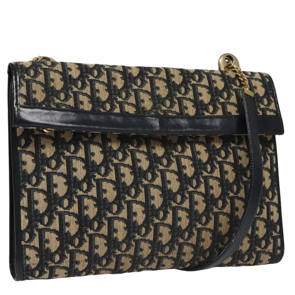 Christian Dior Trotter Canvas Shoulder Bag Navy Auth 109700