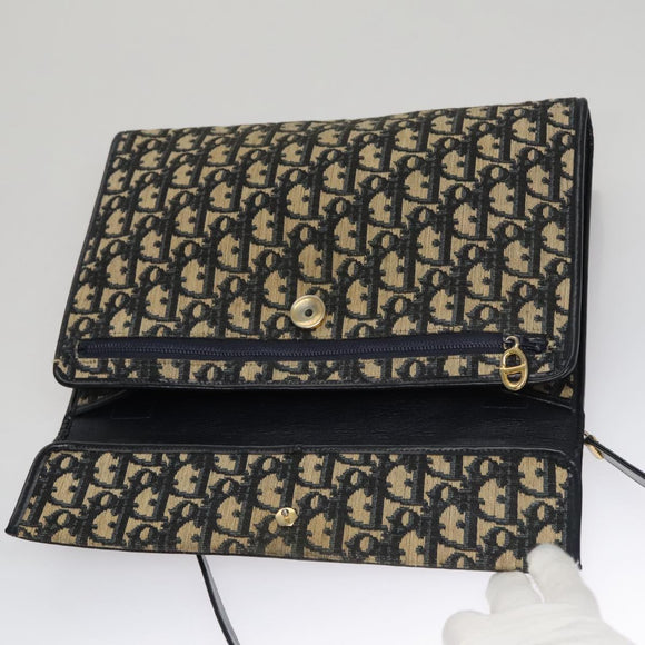 Christian Dior Trotter Canvas Shoulder Bag Navy Auth 109700