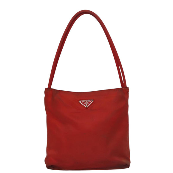 PRADA Shoulder Bag Nylon Red Auth 109708